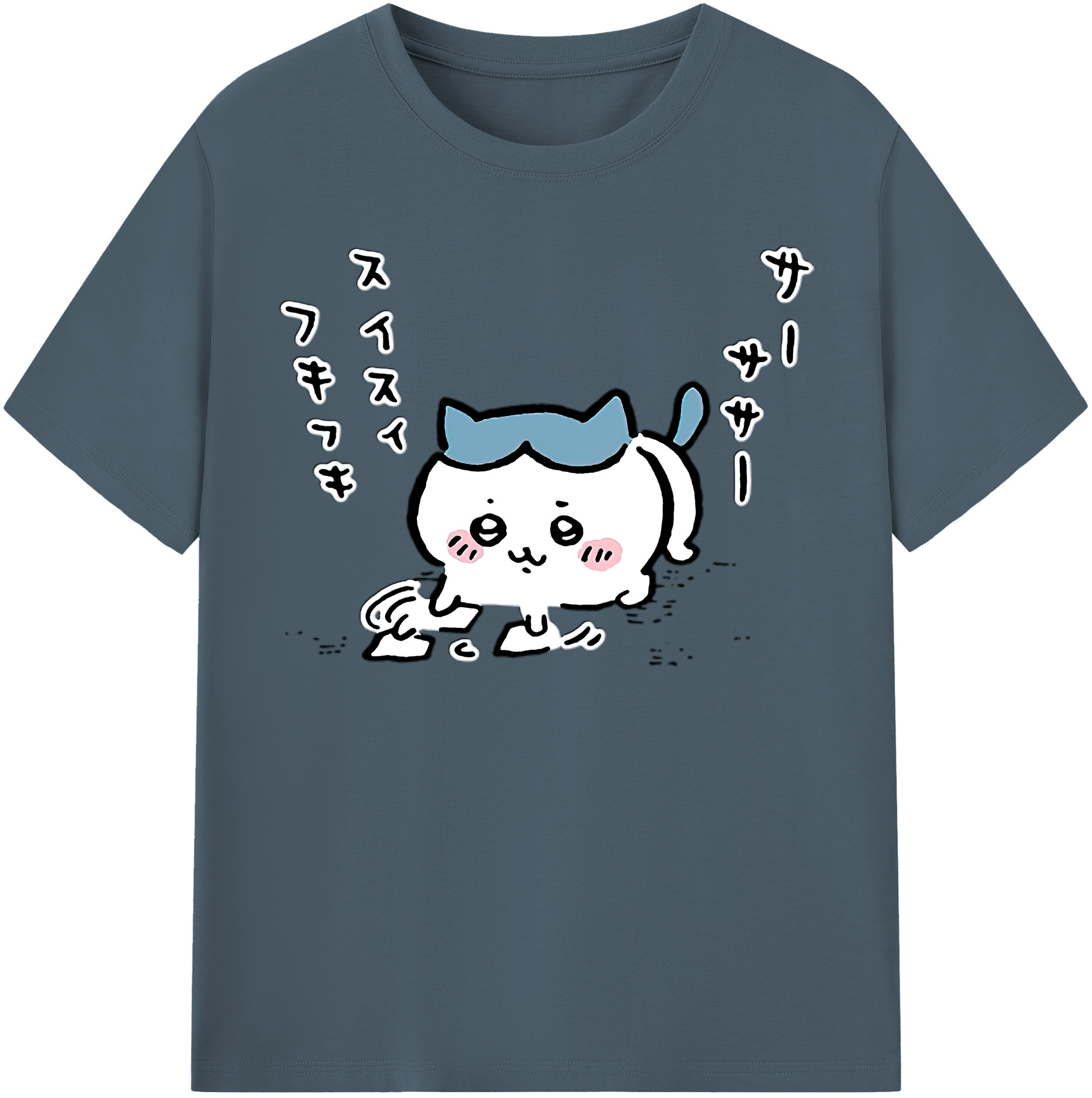 （画像用） ちいかわ ハチワレ Chii-kawa hachiware 綿100％半袖Tシャツ（フロントプリント）